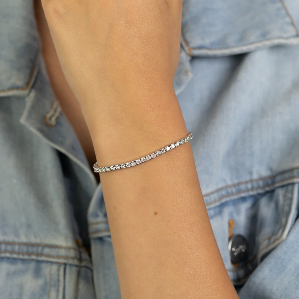 Luminesce Lab Grown 4 Carat Diamond Tennis Bracelet in Sterling Silver - Image 6