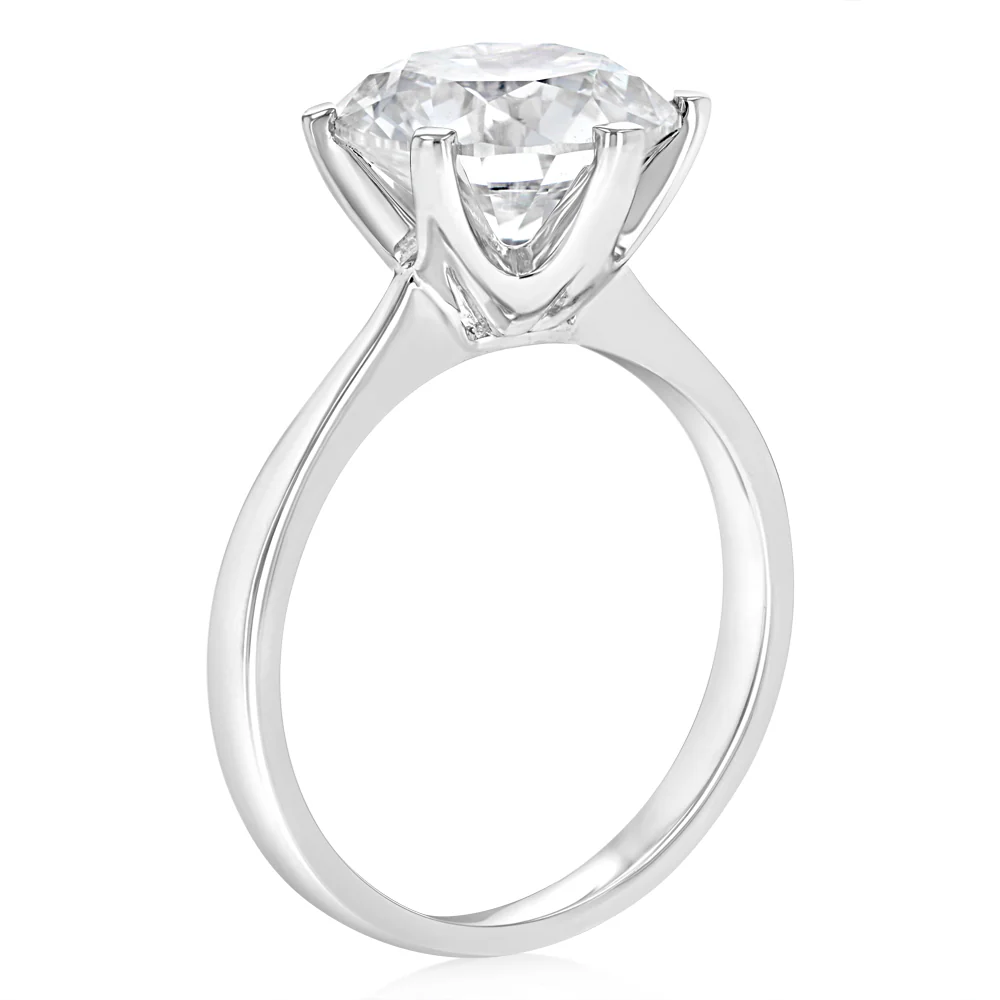 Luminesce Lab Grown 4 Carats Certified Diamond Solitaire Ring in 18ct White Gold - Image 3