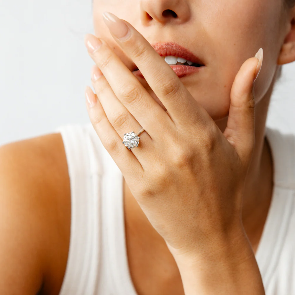 Luminesce Lab Grown 4 Carats Certified Diamond Solitaire Ring in 18ct White Gold - Image 4