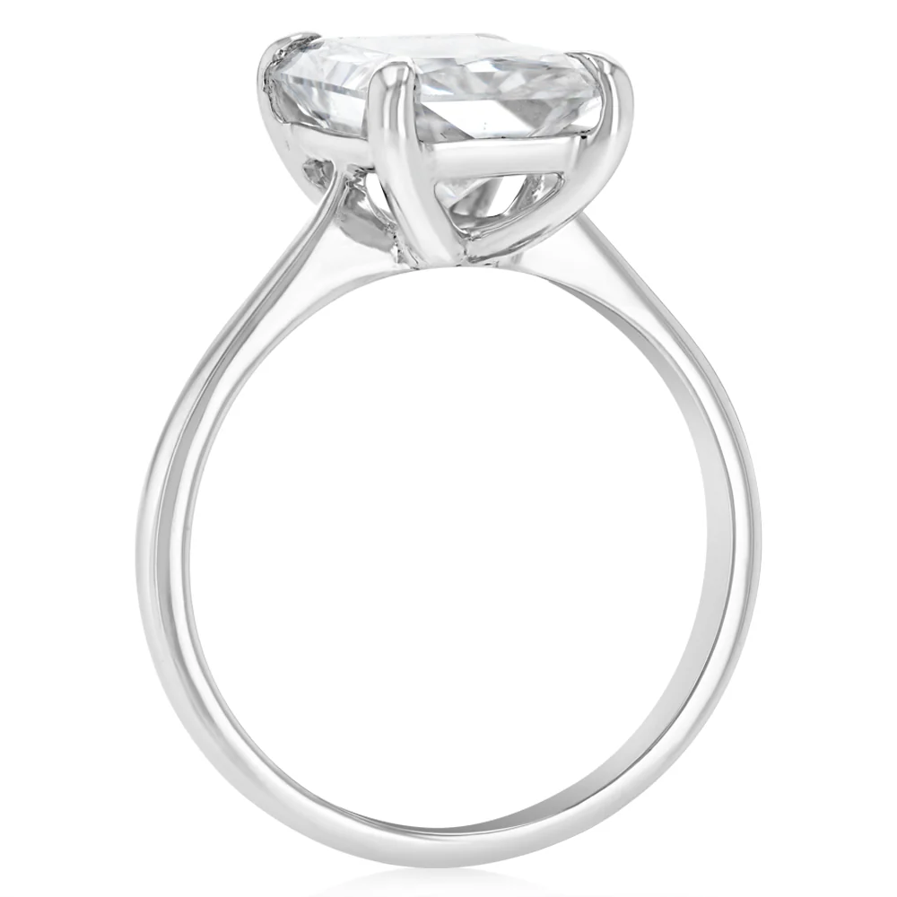 Luminesce Lab Grown 4 Carats Certified Radiant Diamond Solitaire Ring in 18ct White Gold - Image 3