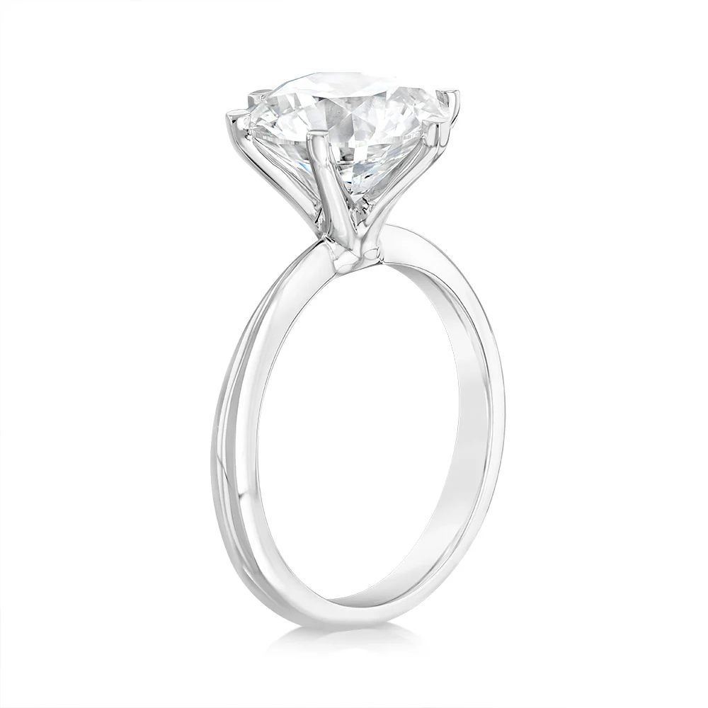 Luminesce Lab Grown 4Carat Certified Diamond Solitaire Ring in 18ct White Gold - Image 3