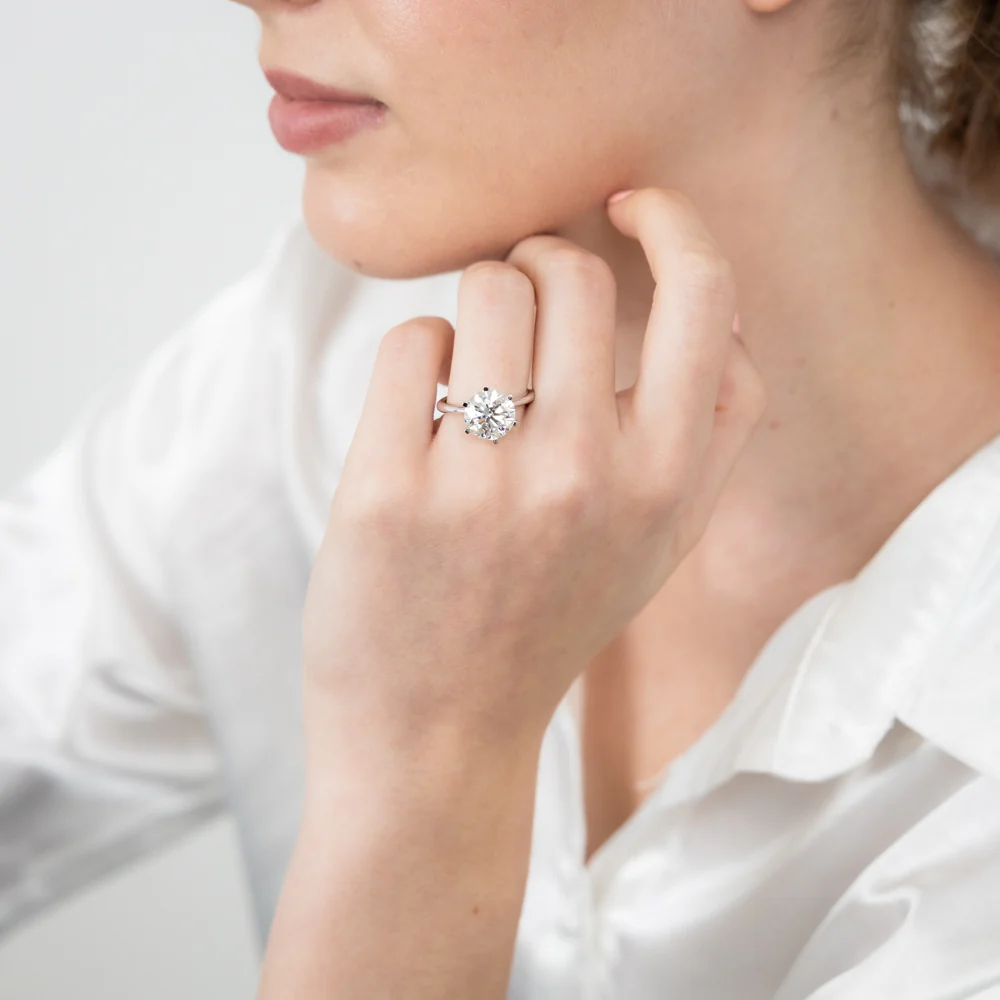 Luminesce Lab Grown 4Carat Certified Diamond Solitaire Ring in 18ct White Gold - Image 4