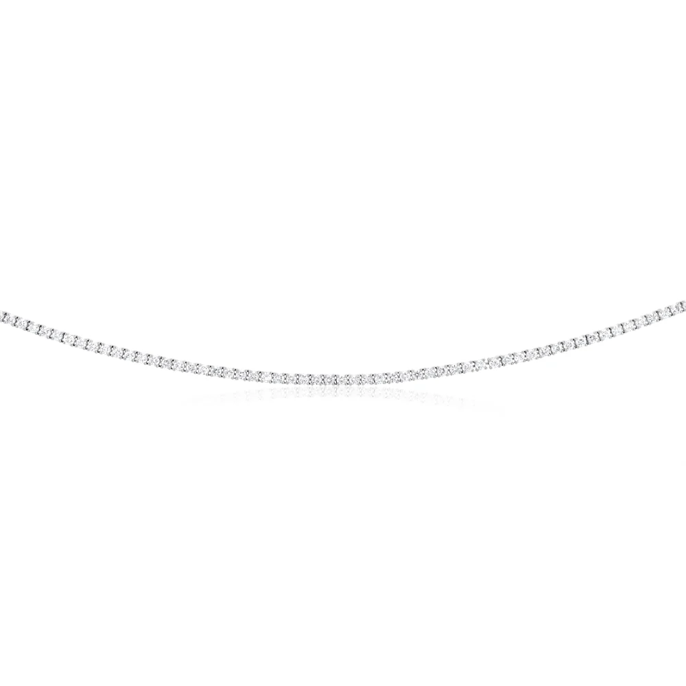 Luminesce Lab Grown 5 Carat Diamond 46cm Tennis Necklace in 9ct White Gold - Image 2