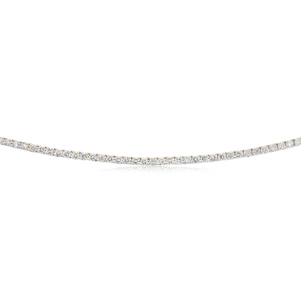 Luminesce Lab Grown 5 Carat Diamond 46cm Tennis Necklace in 9ct Yellow Gold - Image 2