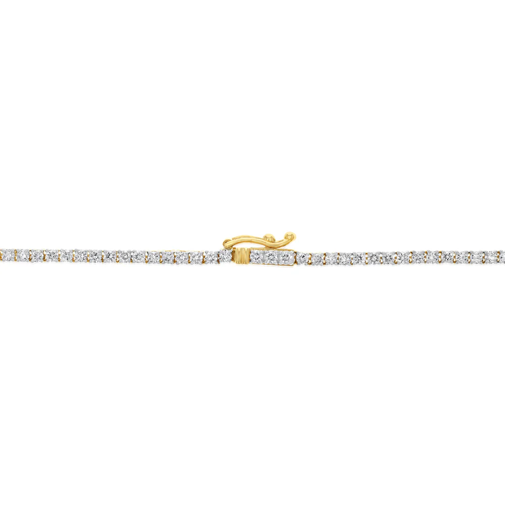 Luminesce Lab Grown 5 Carat Diamond 46cm Tennis Necklace in 9ct Yellow Gold - Image 3