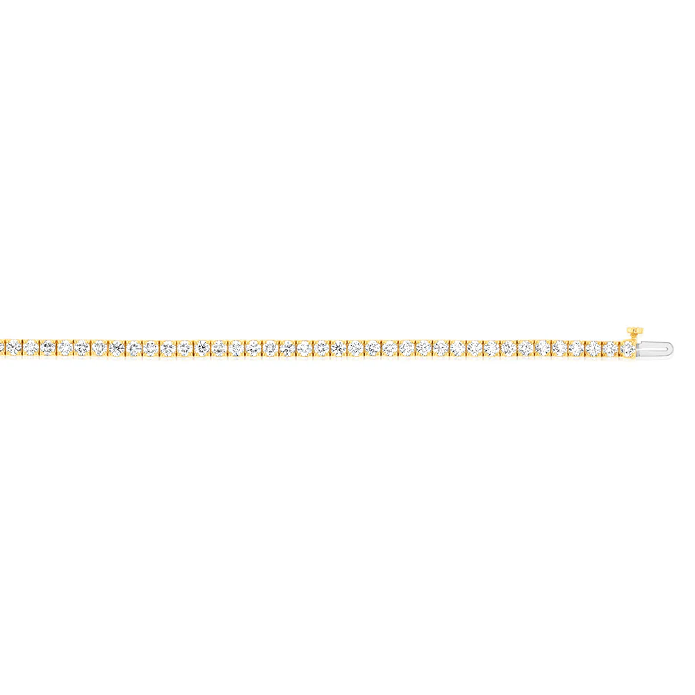 Luminesce Lab Grown 5 Carat Diamond Tennis Bracelet in 9ct Yellow Gold - Image 2
