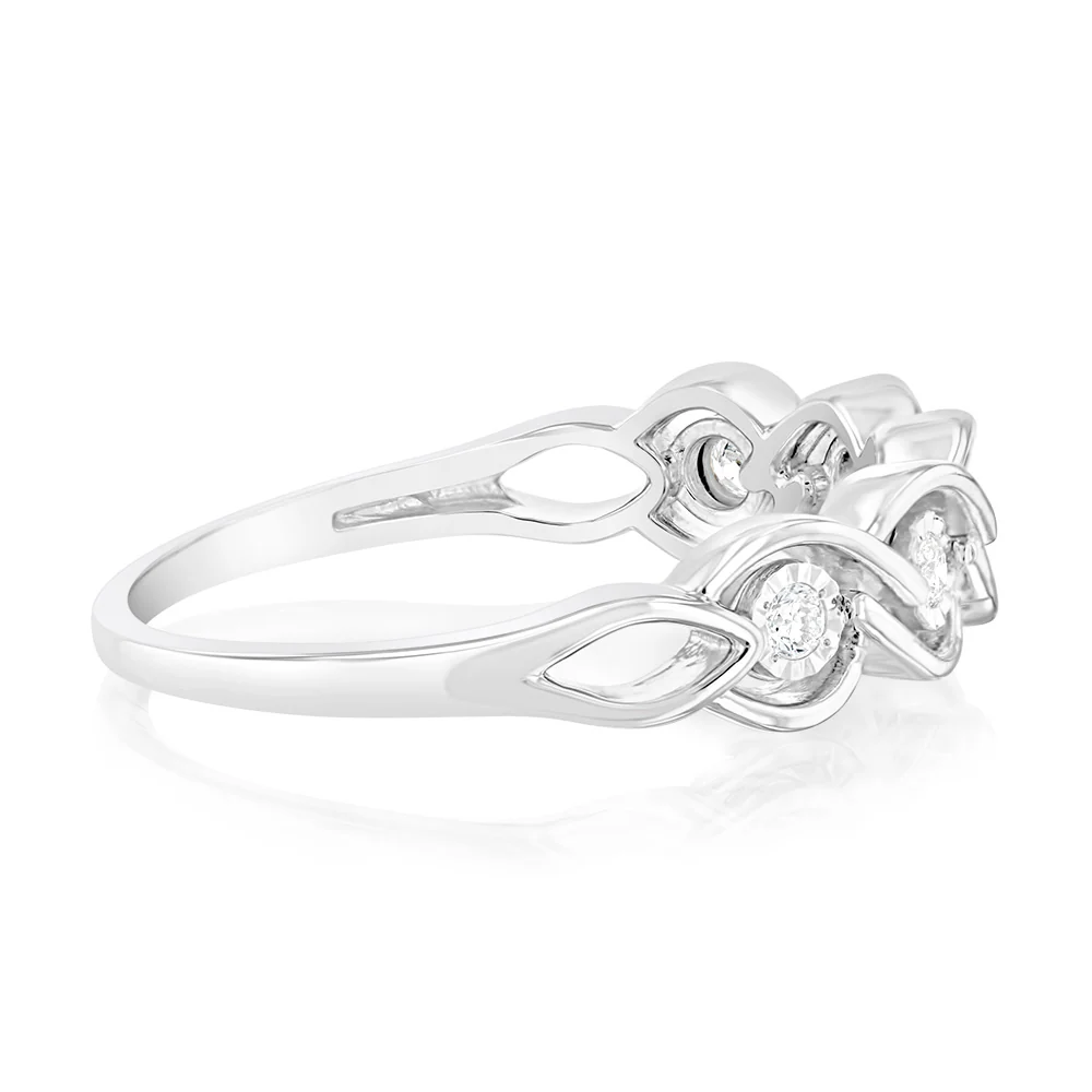 Luminesce Lab Grown 5 Diamonds Ring in Sterling Silver - Image 2