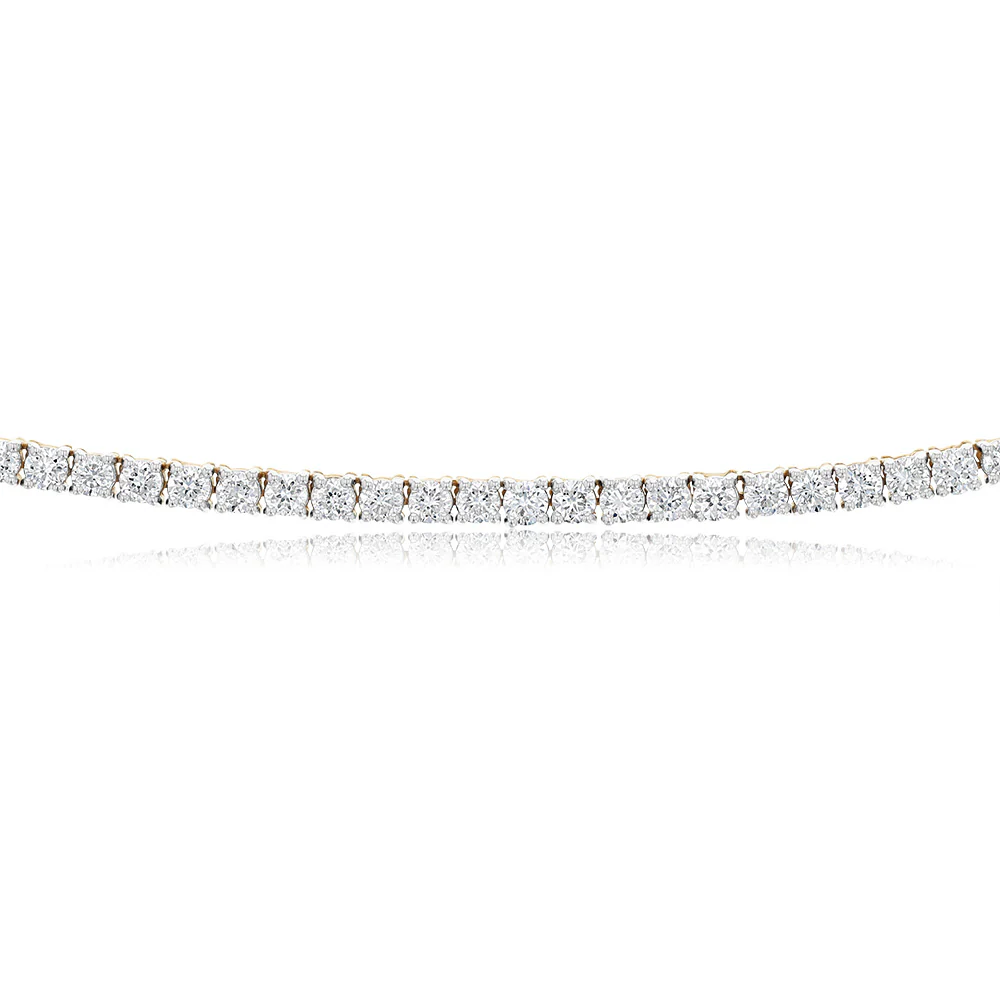 Luminesce Lab Grown 6 Carat Diamond 40cm Tennis Necklace in 9ct Yellow Gold - Image 2