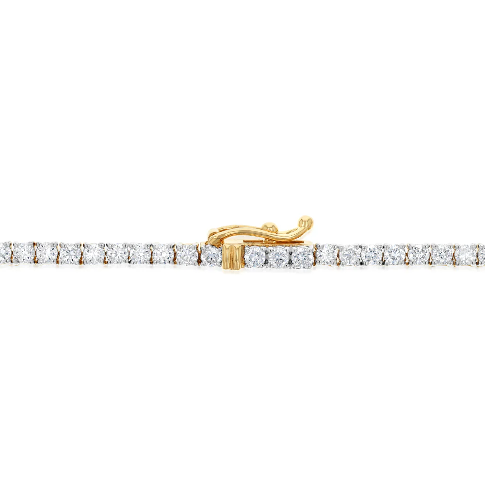 Luminesce Lab Grown 6 Carat Diamond 40cm Tennis Necklace in 9ct Yellow Gold - Image 3