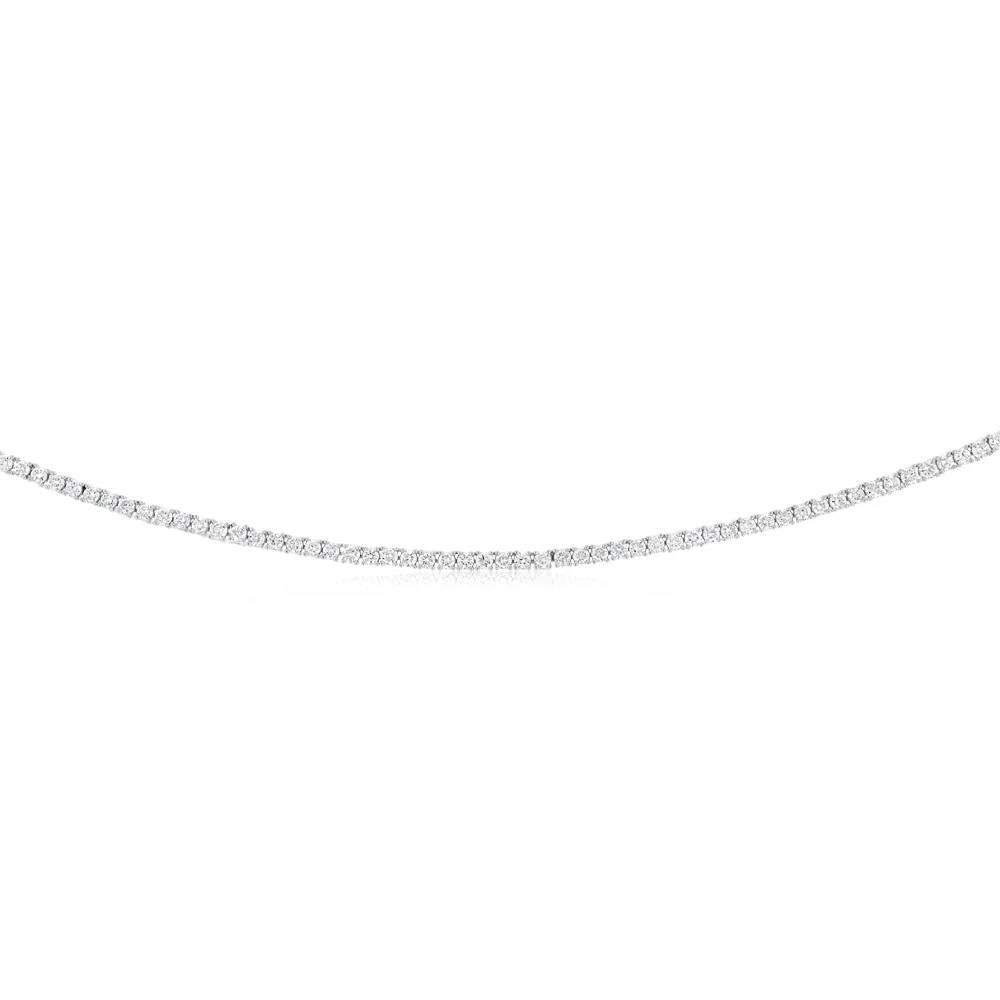 Luminesce Lab Grown 6 Carat Diamond Adjustable Tennis Necklace in Sterling SIlver - Image 2