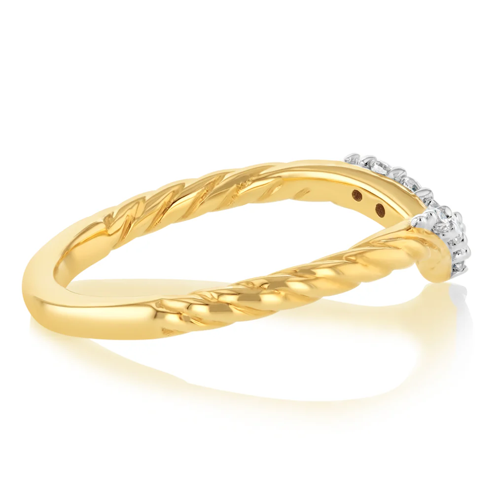 Luminesce Lab Grown 7 Diamond Eternity Ring in 9ct Yellow Gold - Image 2