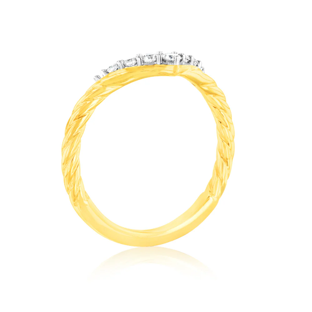 Luminesce Lab Grown 7 Diamond Eternity Ring in 9ct Yellow Gold - Image 3