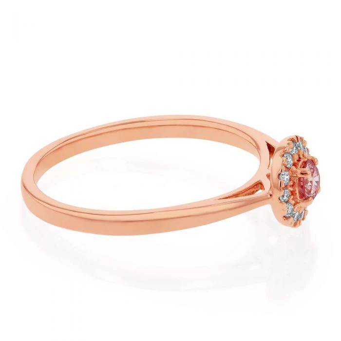 Luminesce Lab Grown 9ct Rose Gold 1/5 Carat Pink & White Diamond Ring - Image 2