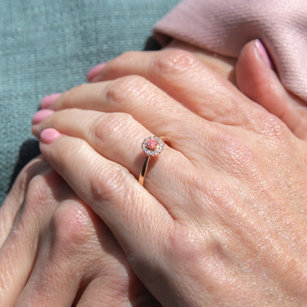Luminesce Lab Grown 9ct Rose Gold 1/5 Carat Pink & White Diamond Ring - Image 3