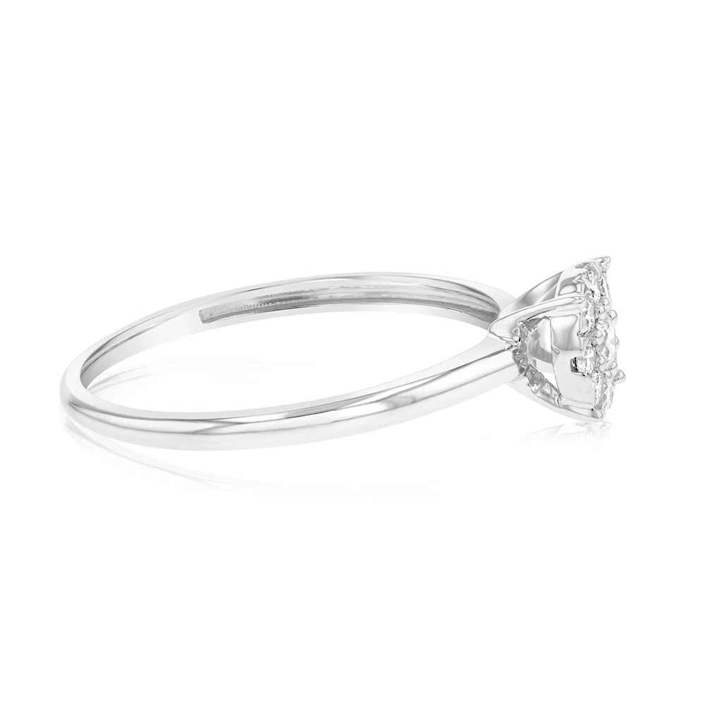 Luminesce Lab Grown 9ct White Gold 0.30 Carat Diamond Halo Solitaire Ring - Image 2