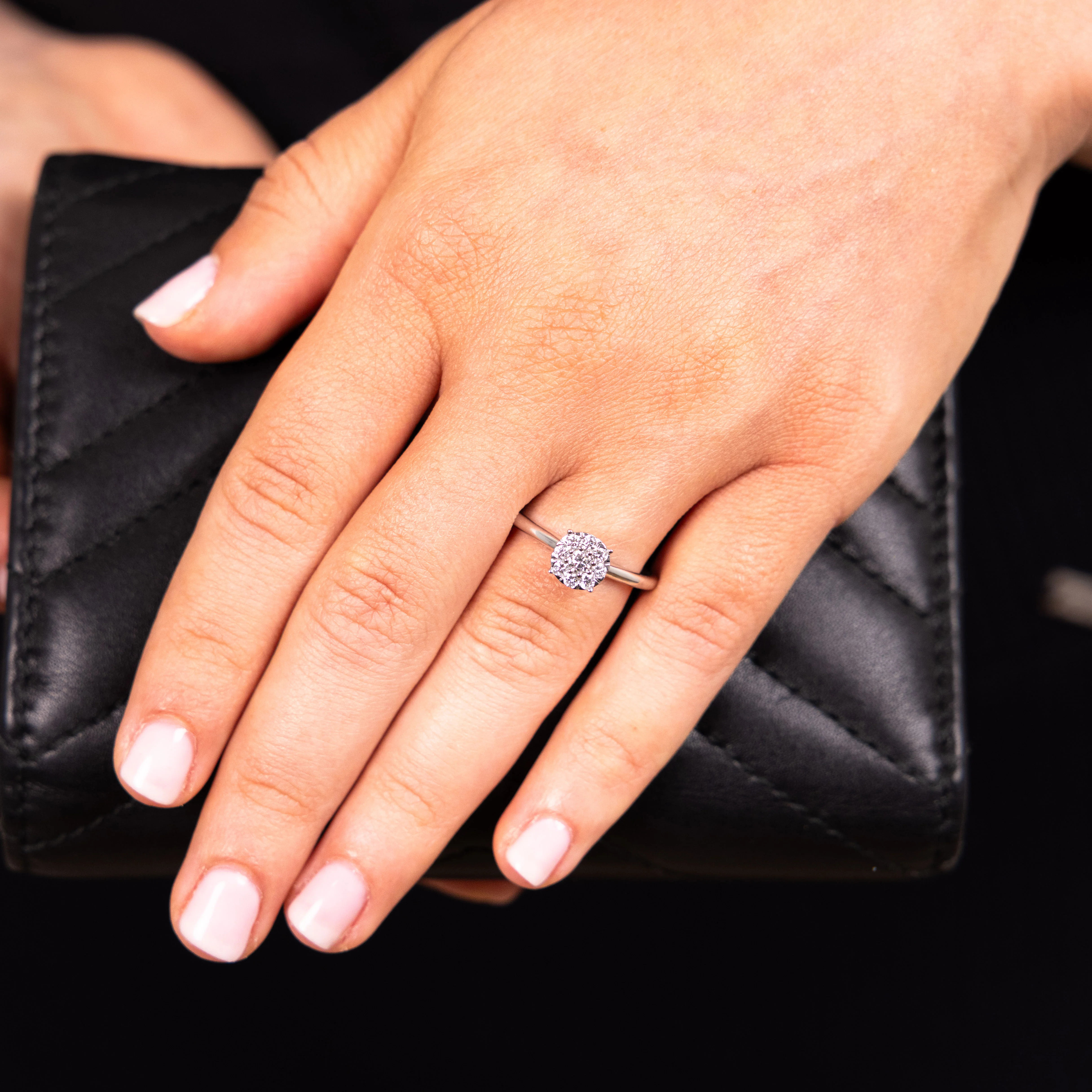 Luminesce Lab Grown 9ct White Gold 0.30 Carat Diamond Halo Solitaire Ring - Image 3