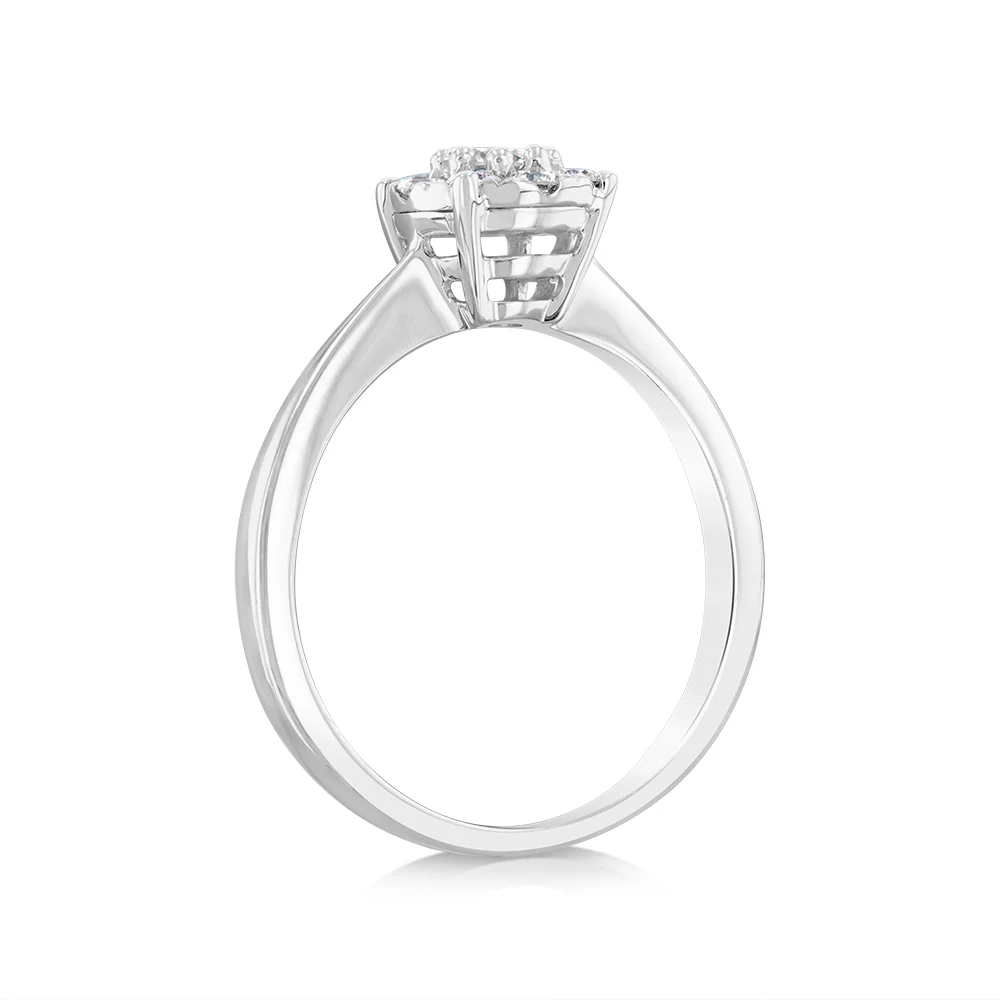 Luminesce Lab Grown 9ct White Gold 0.30 Carat Diamond Round Cluster Ring - Image 3