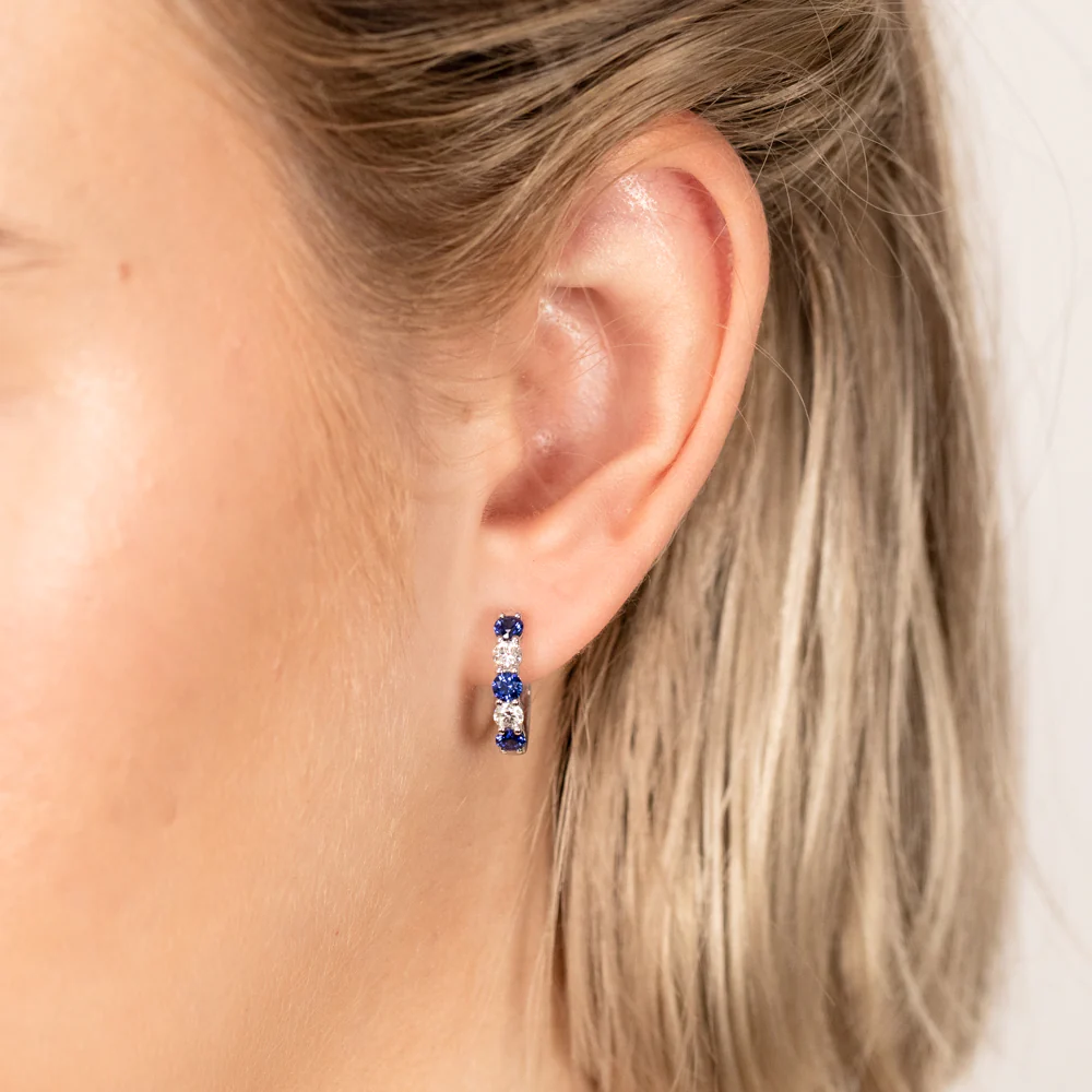 Luminesce Lab Grown 9ct White Gold 0.40 Carat Diamond with 0.90ct Created Blue Sapphire - Image 2