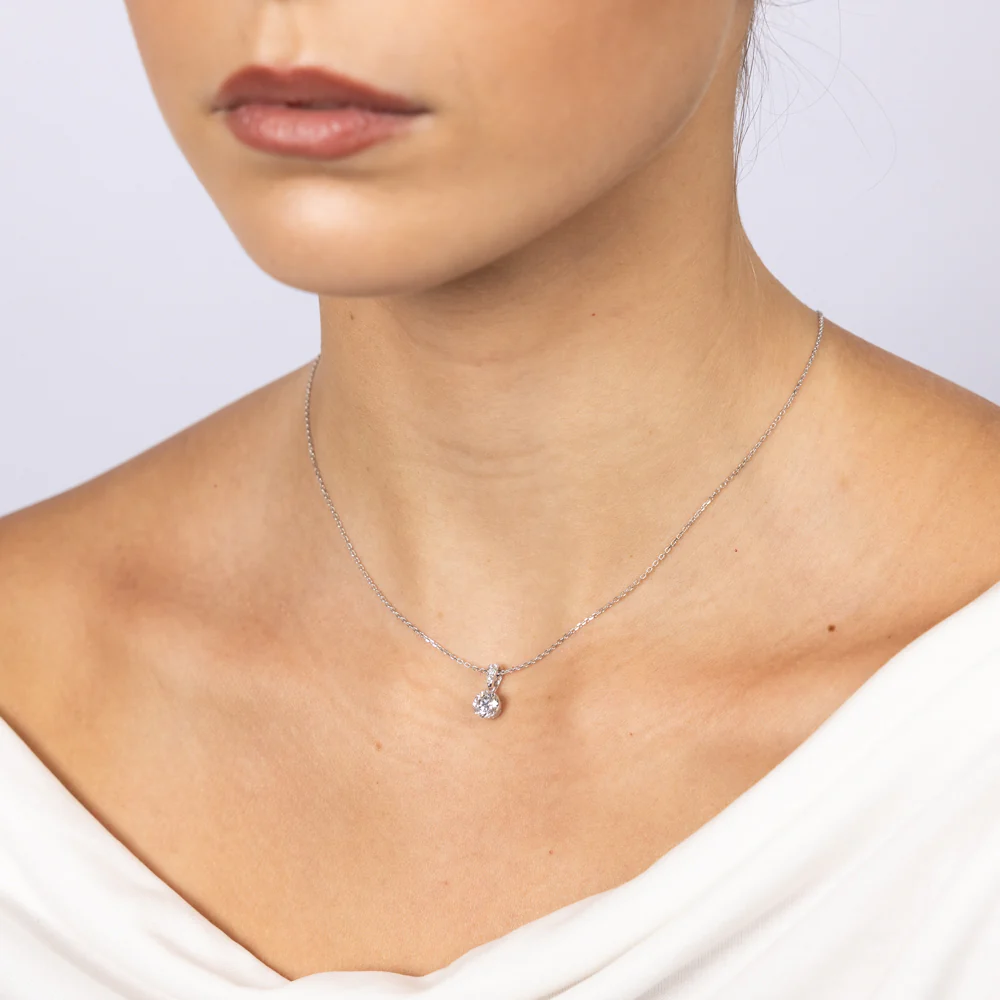 Luminesce Lab Grown 9ct White Gold 0.90 Carat Diamond Pendant - Image 2