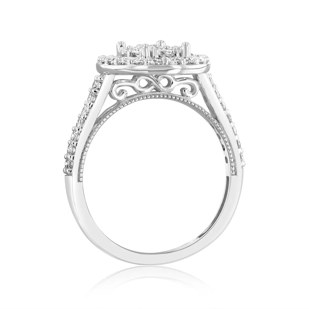 Luminesce Lab Grown 9ct White Gold 1.2 Carat Diamond Round Shaped Bridal Set - Image 3