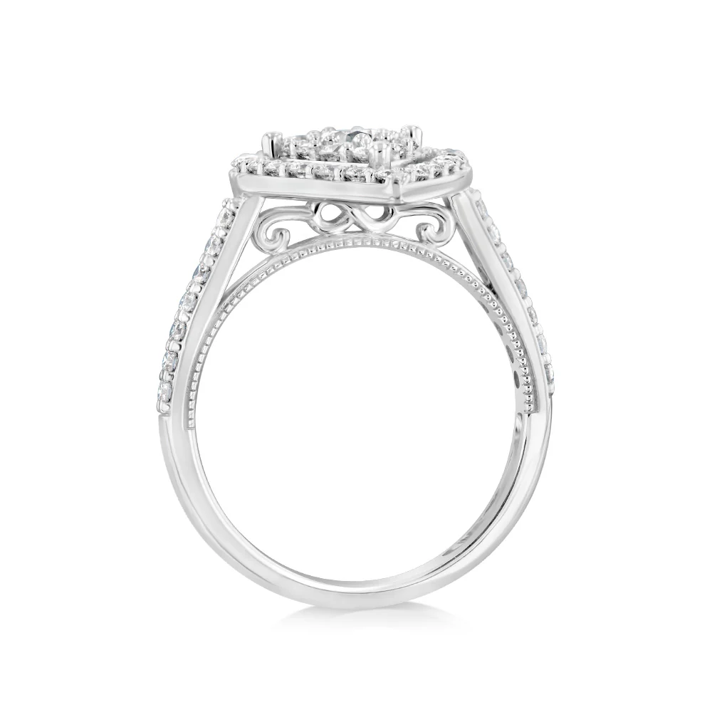 Luminesce Lab Grown 9ct White Gold 1.2 Carat Pear Shaped Bridal Set - Image 3