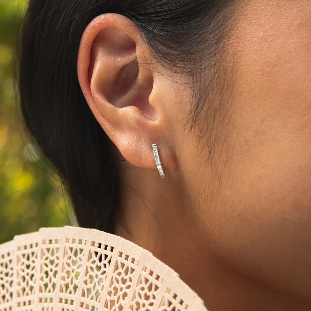 Luminesce Lab Grown 9ct White Gold 1/4 Carat Diamond Earrings with 14 Diamonds - Image 2