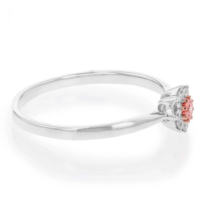 Luminesce Lab Grown 9ct White Gold 1/4 Carat Pink & White Diamond Ring - Image 2