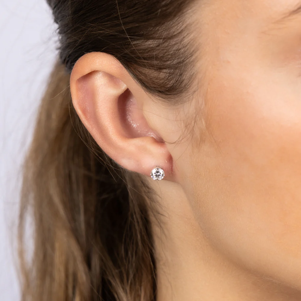 Luminesce Lab Grown 9ct White Gold 1 Carat Diamond Stud Earrings - Image 2
