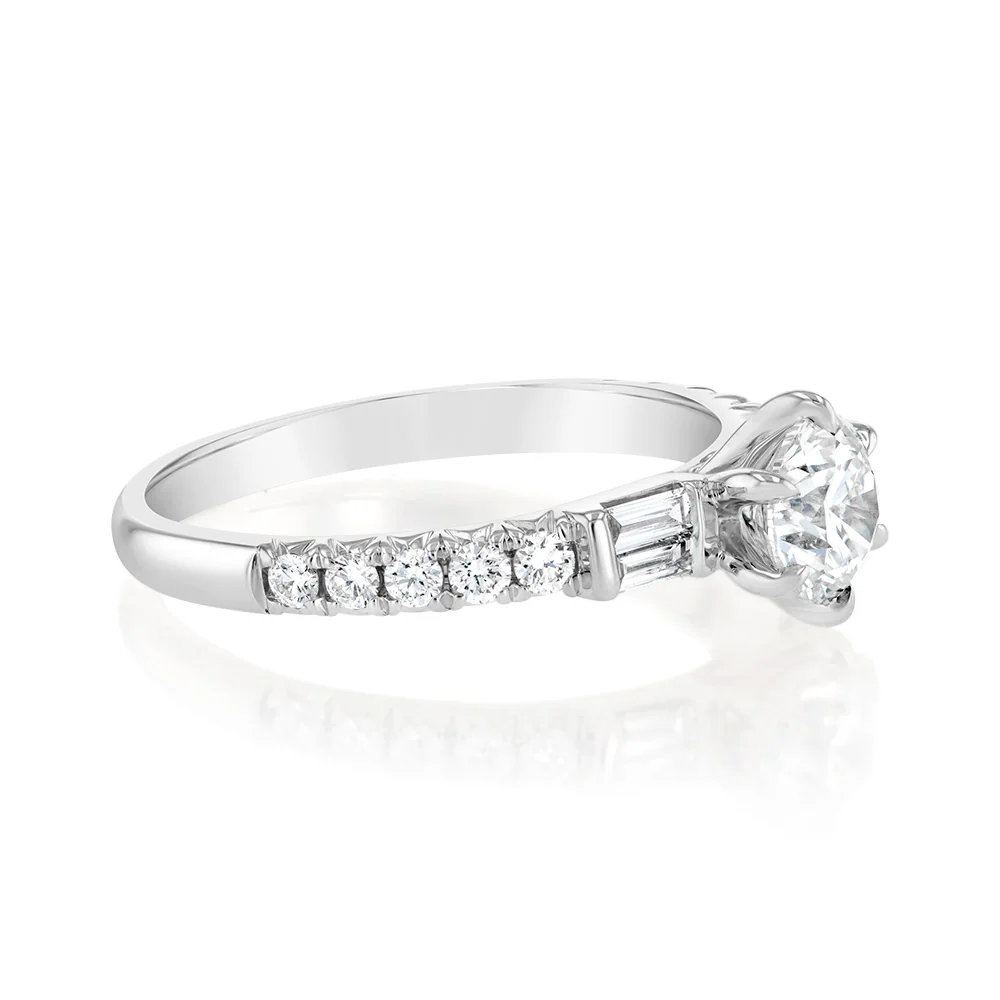 Luminesce Lab Grown 9ct White Gold 1 Carat Solitaire Fancy Diamond Ring - Image 2
