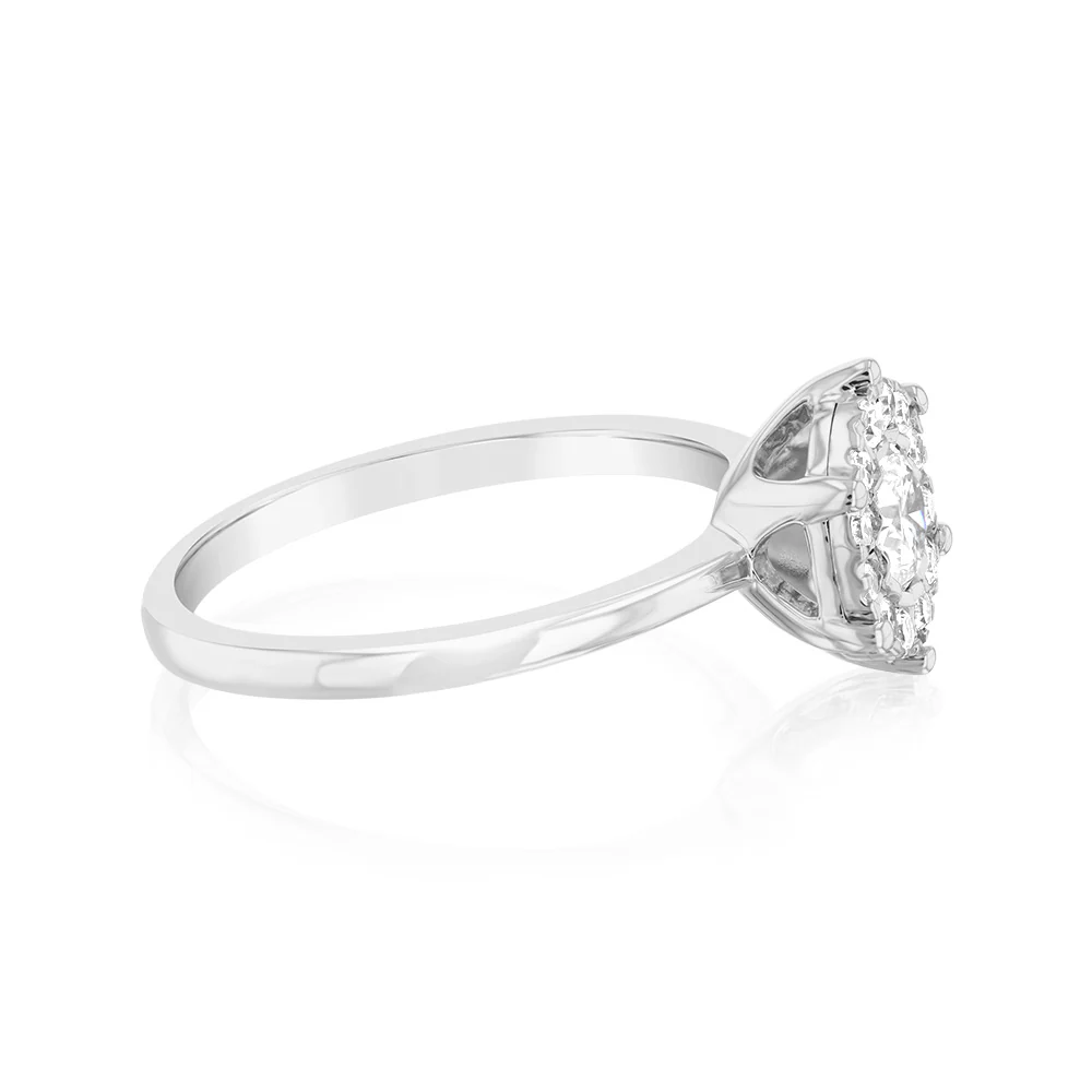 Luminesce Lab Grown 9ct White Gold "2.25 Carat Look" 1/2 Carat Diamond Ring - Image 2