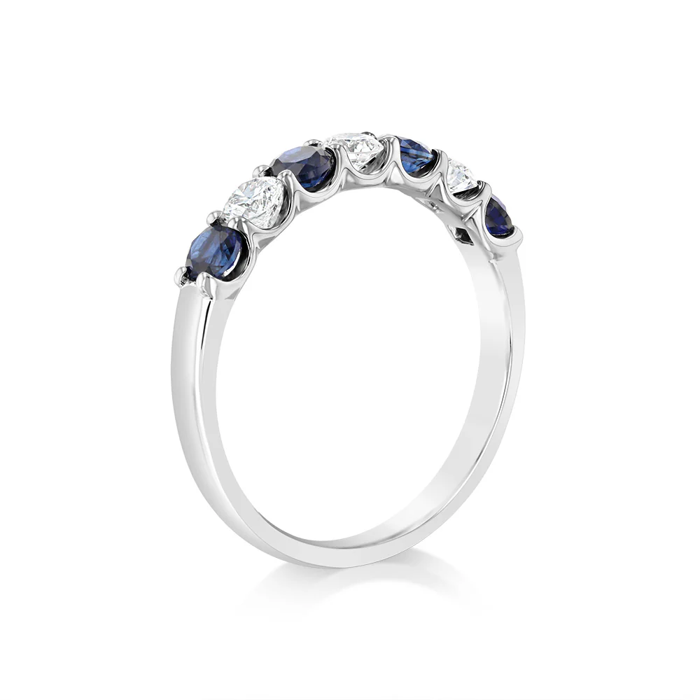 Luminesce Lab Grown 9ct White Gold Created Blue Sapphire 0.30 Carat Diamond Ring - Image 3
