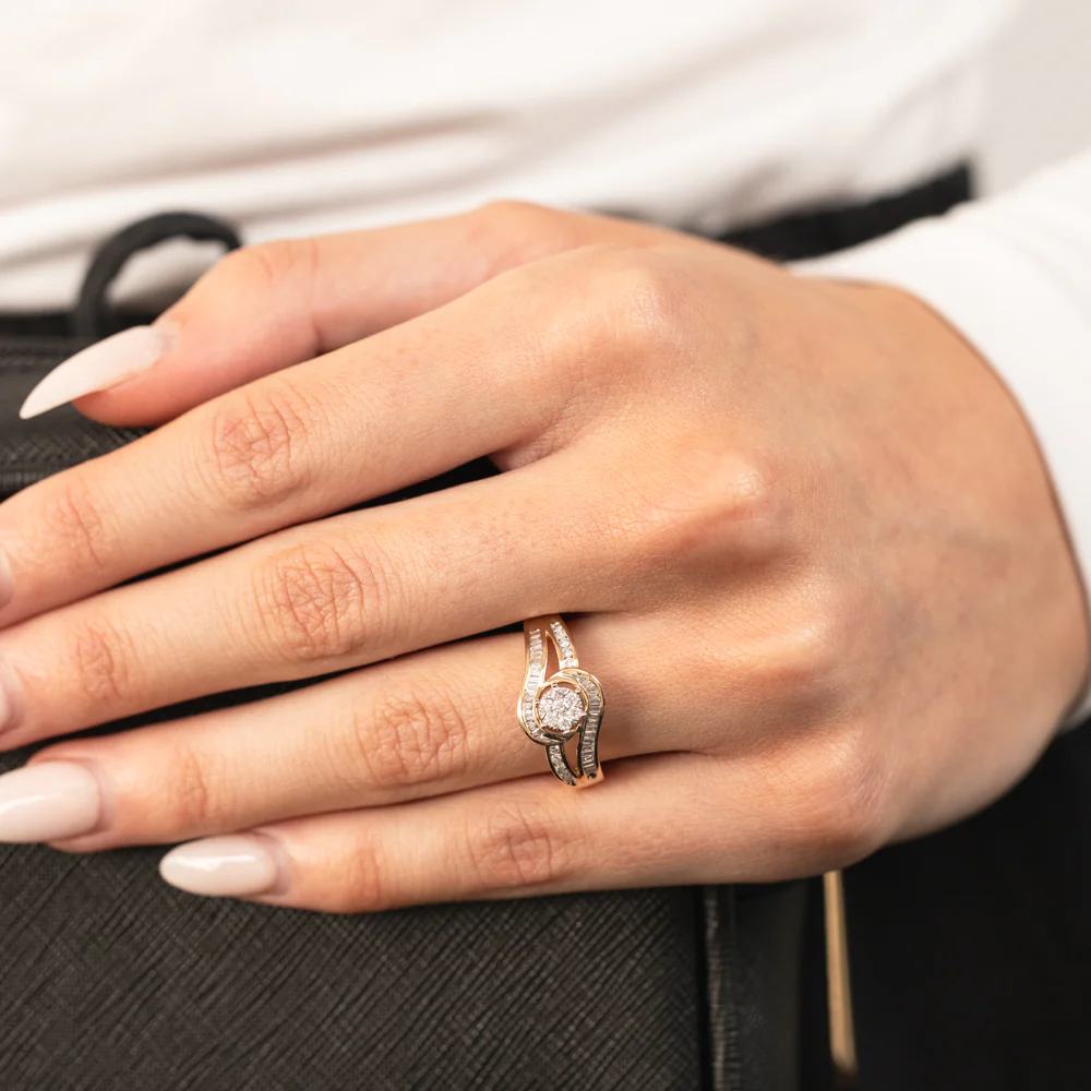Luminesce Lab Grown 9ct Yellow Gold 0.30 Carat Diamond Wrap Around Ring in 51 Diamonds - Image 4