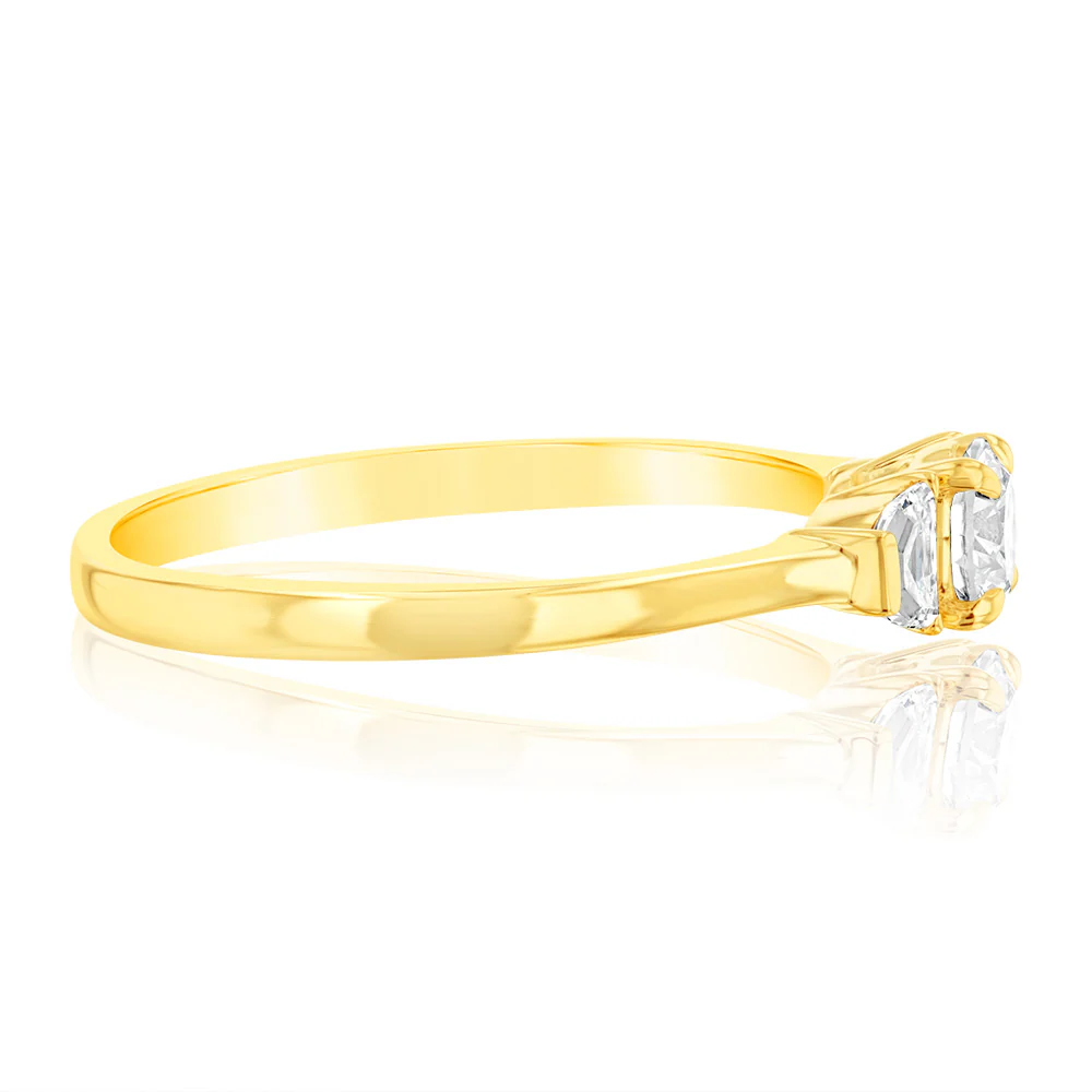 Luminesce Lab Grown 9ct Yellow Gold 0.60 Carat Diamond Solitaire Fancy Ring - Image 2