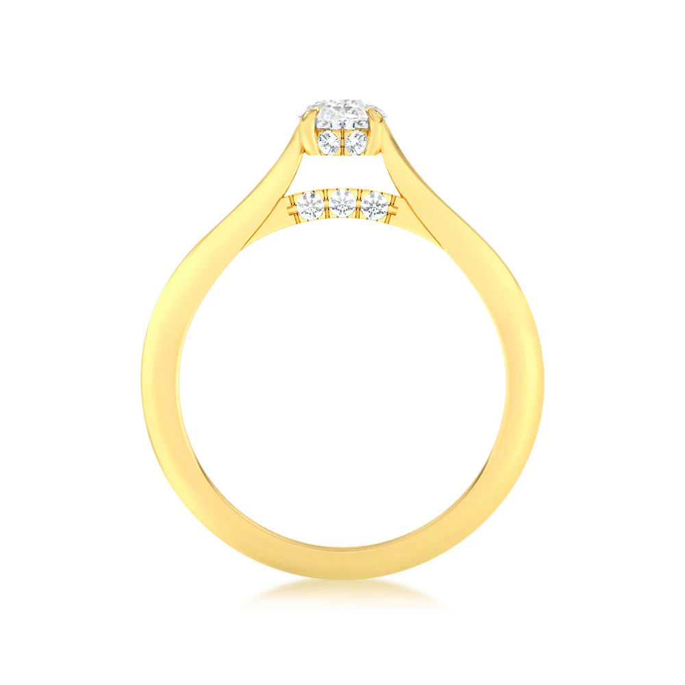 Luminesce Lab Grown 9ct Yellow Gold 0.65 Carat Diamond Solitaire Fancy Ring - Image 2