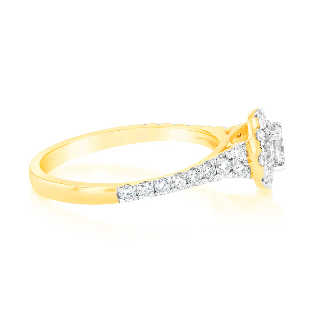 Luminesce Lab Grown 9ct Yellow Gold 0.75 Carat Diamond Solitaire Fancy Ring - Image 2