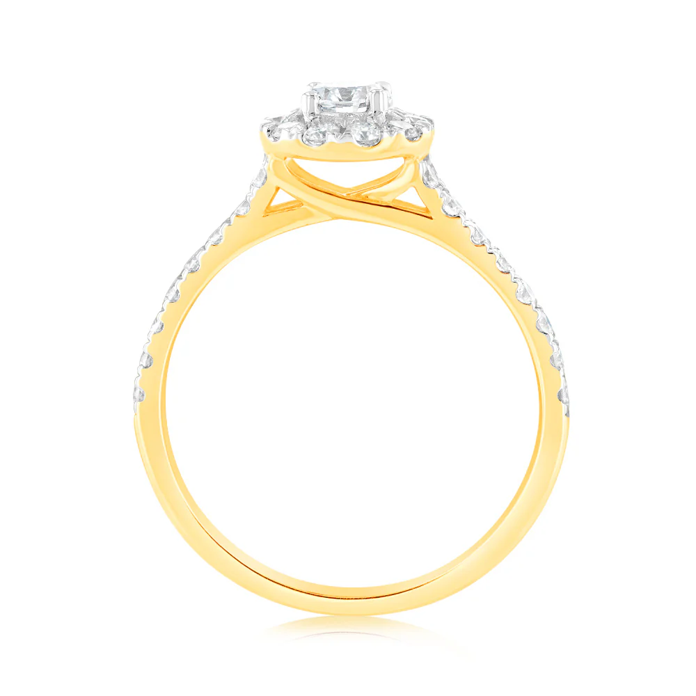 Luminesce Lab Grown 9ct Yellow Gold 0.75 Carat Diamond Solitaire Fancy Ring - Image 3