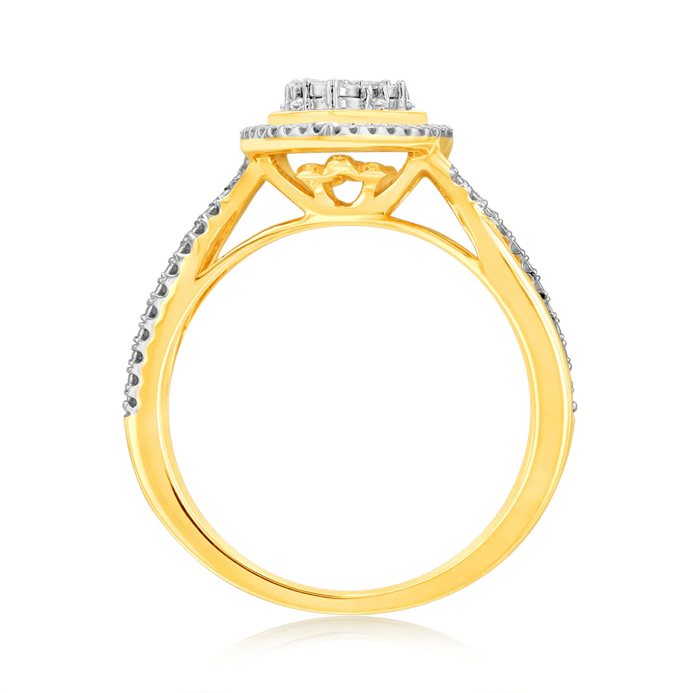 Luminesce Lab Grown 9ct Yellow Gold 1/10 Carat Diamond Ring - Image 4