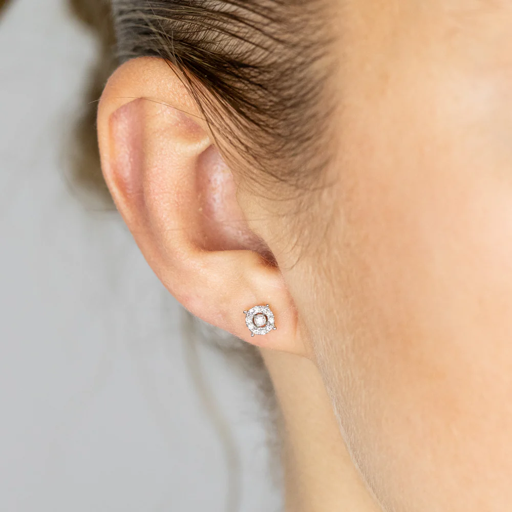 Luminesce Lab Grown 9ct Yellow Gold 1/10 Carat Diamond Stud Earrings - Image 2