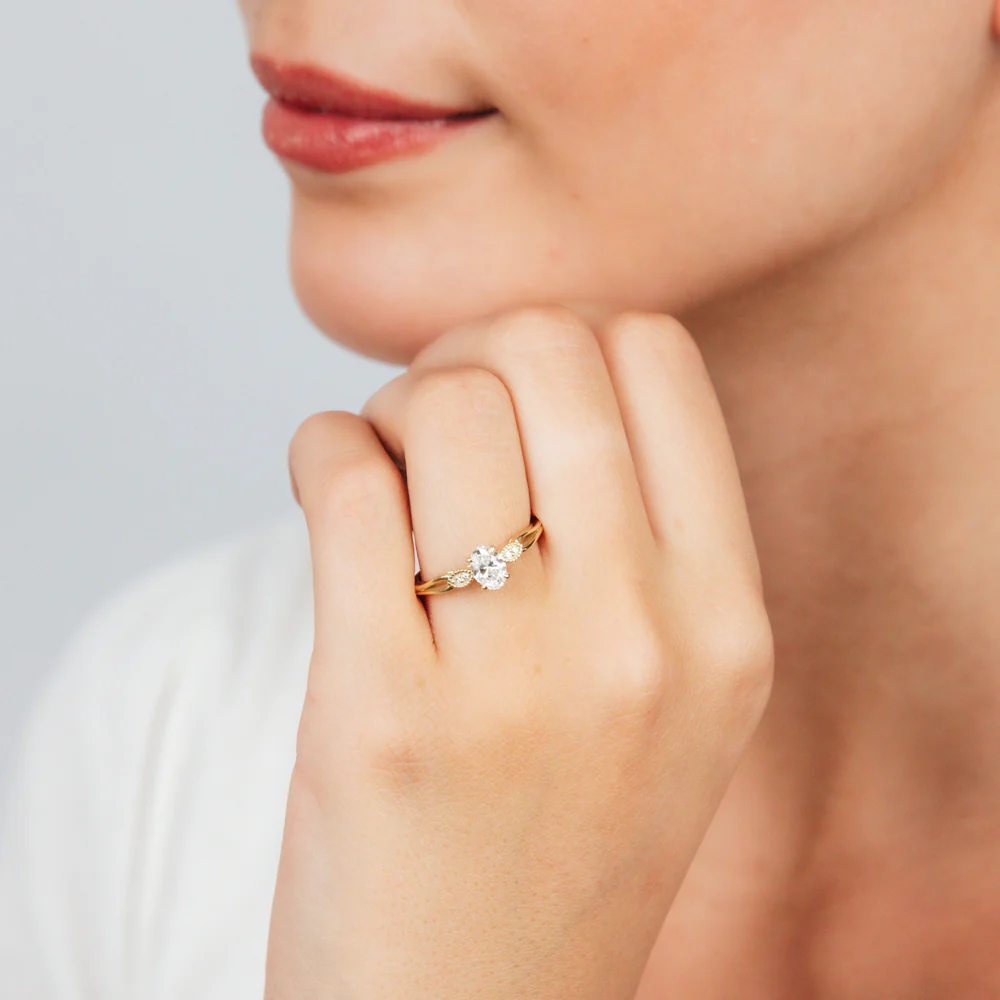Luminesce Lab Grown 9ct Yellow Gold 1/2 Carat Diamond Bridal Ring Set - Image 3
