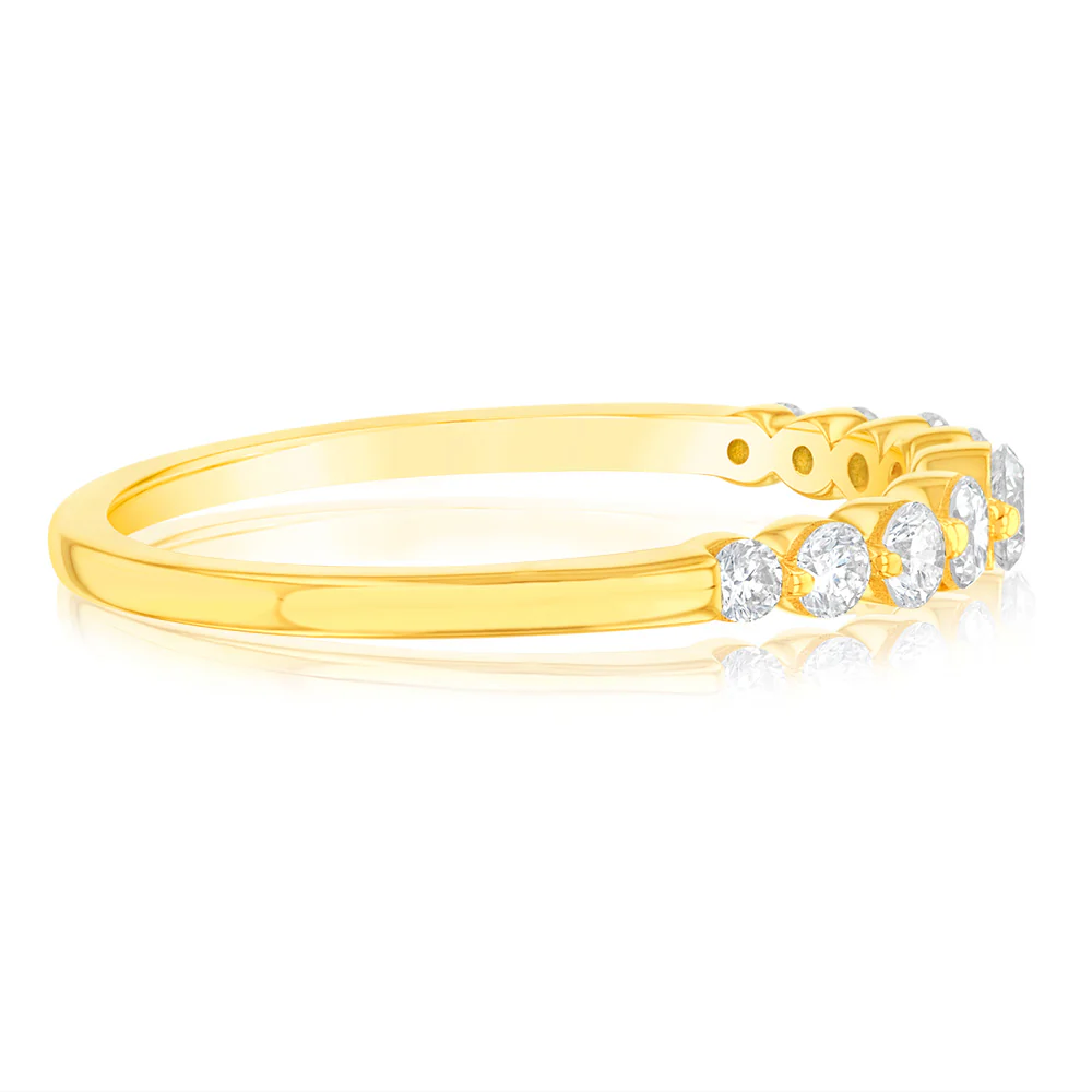 Luminesce Lab Grown 9ct Yellow Gold 1/2 Carat Diamond Eternity Ring - Image 2