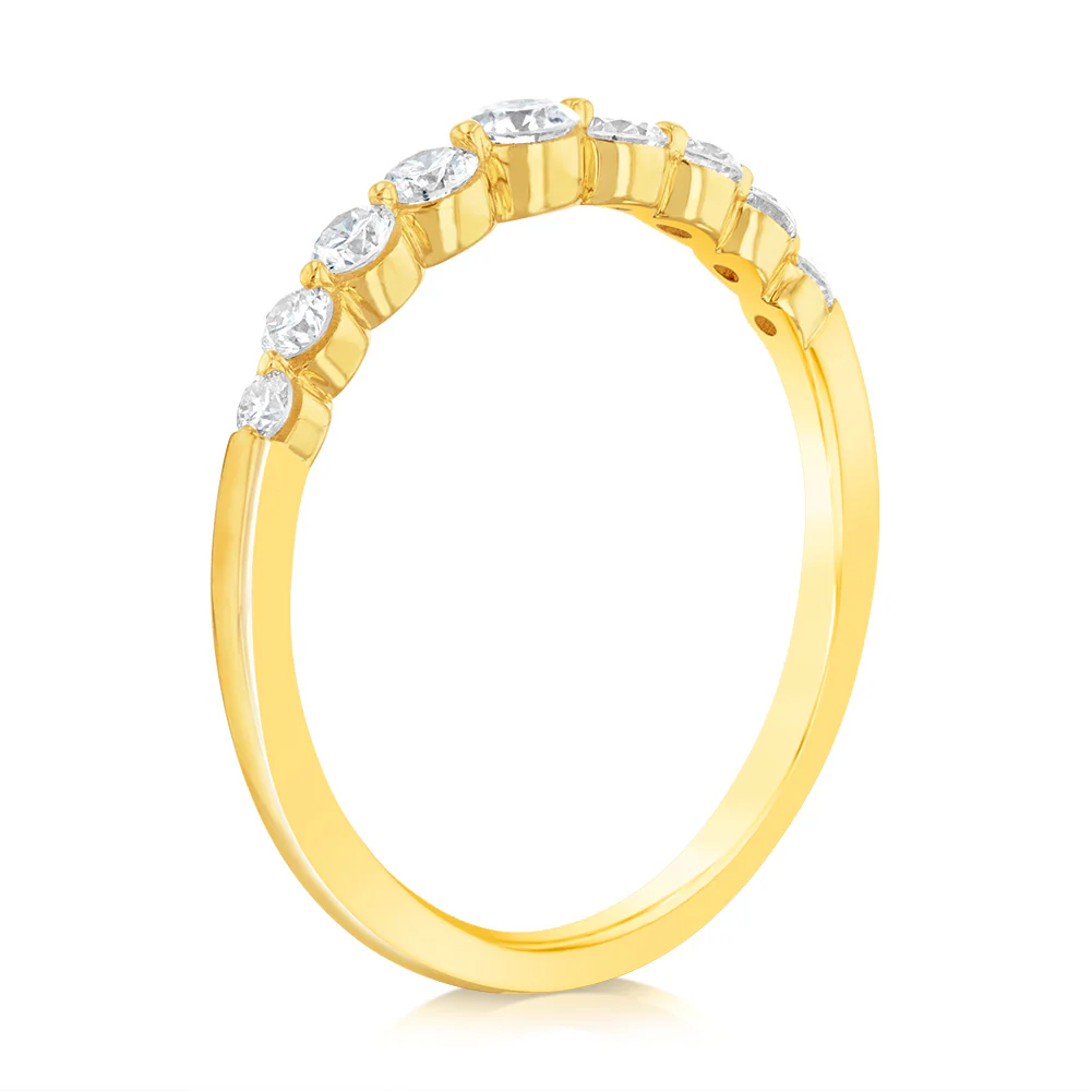 Luminesce Lab Grown 9ct Yellow Gold 1/2 Carat Diamond Eternity Ring - Image 3