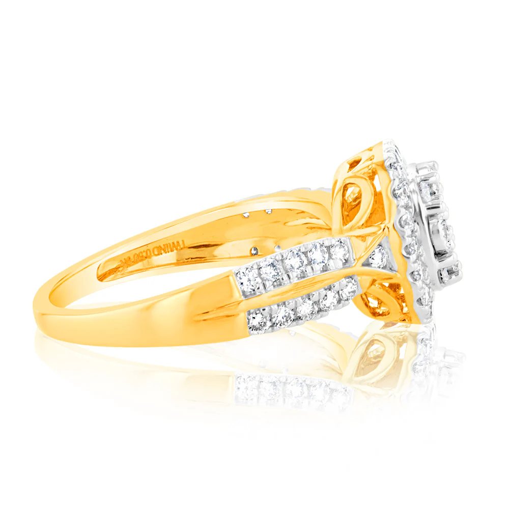 Luminesce Lab Grown 9ct Yellow Gold 1/2 Carat Diamond Ring - Image 2