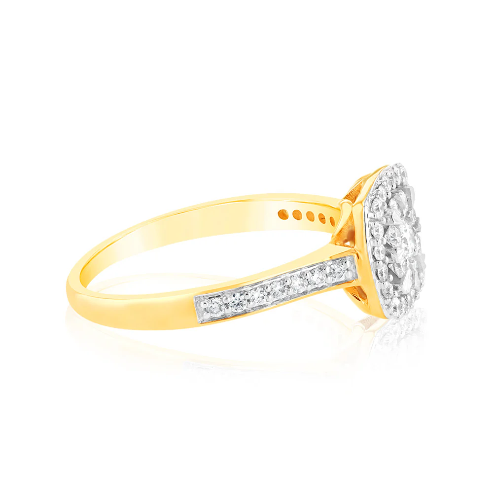Luminesce Lab Grown 9ct Yellow Gold 1/2 Carat Diamond Ring - Image 2
