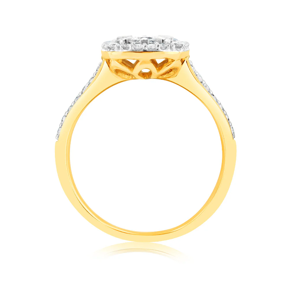Luminesce Lab Grown 9ct Yellow Gold 1/2 Carat Diamond Ring - Image 3