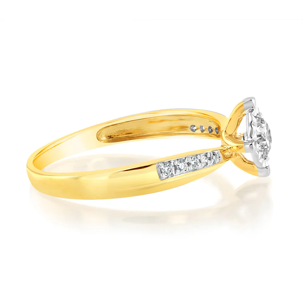 Luminesce Lab Grown 9ct Yellow Gold 1/2 Carat Diamond Ring - Image 2