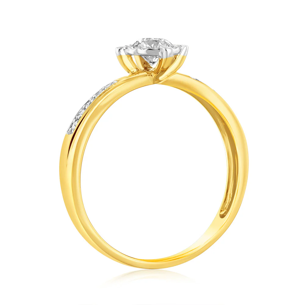 Luminesce Lab Grown 9ct Yellow Gold 1/2 Carat Diamond Ring - Image 3
