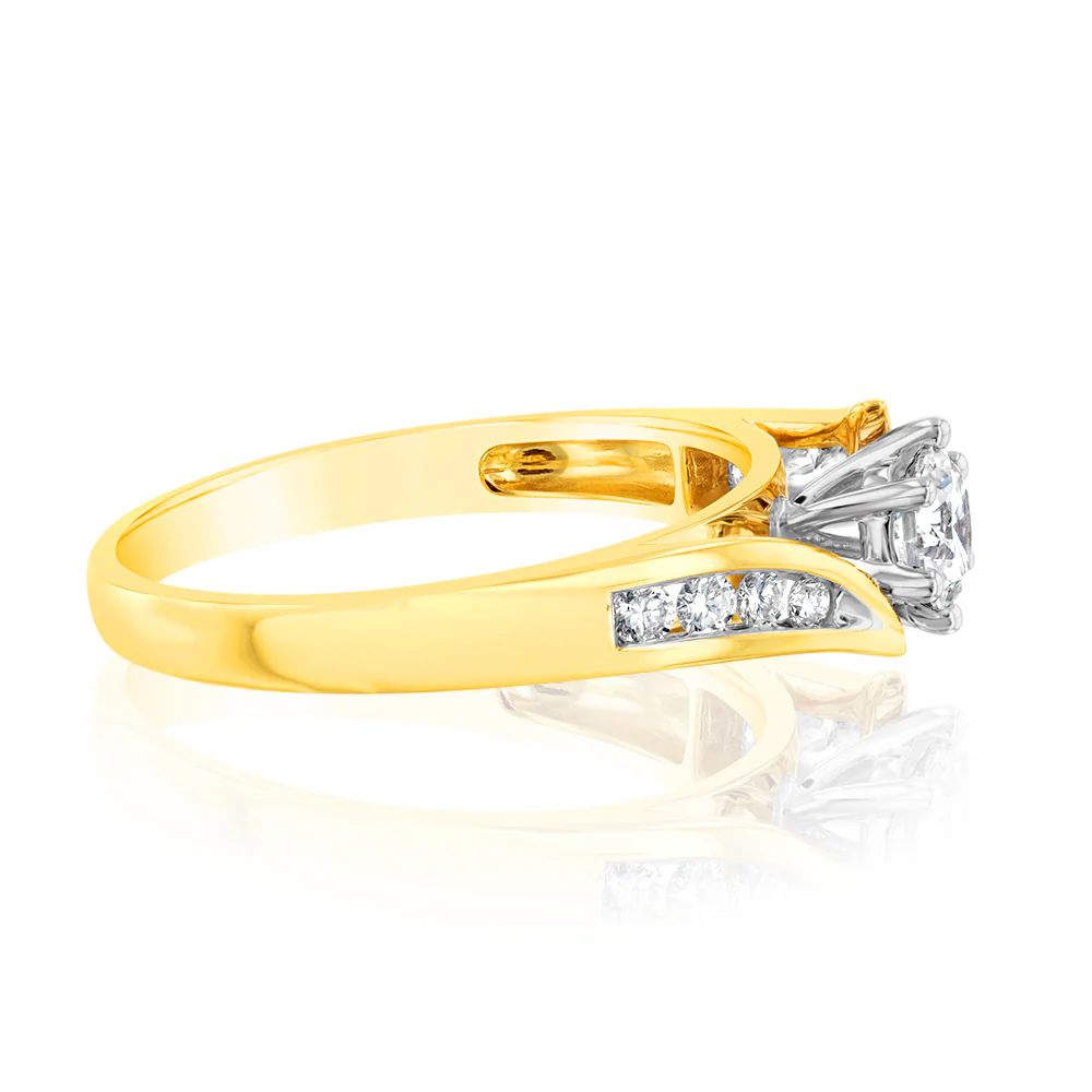 Luminesce Lab Grown 9ct Yellow Gold 1/2 Carat Diamond Ring - Image 2