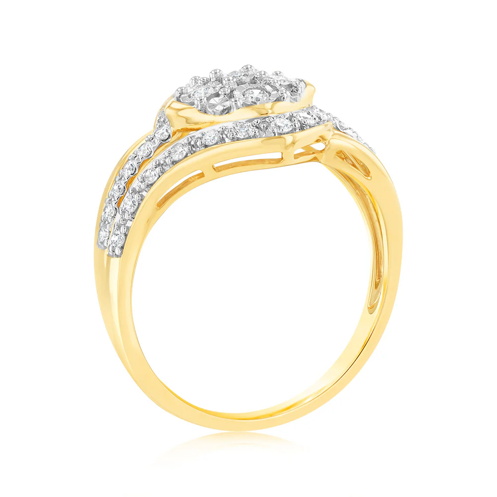 Luminesce Lab Grown 9ct Yellow Gold 1/3 Carat Diamond Dress Ring - Image 3