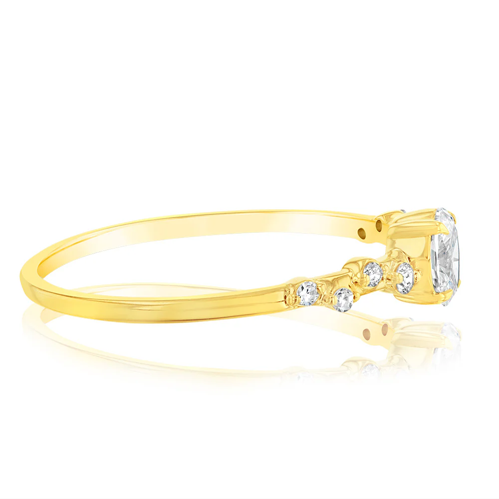 Luminesce Lab Grown 9ct Yellow Gold 1/3 Carat Diamond Solitaire Fancy Ring - Image 2