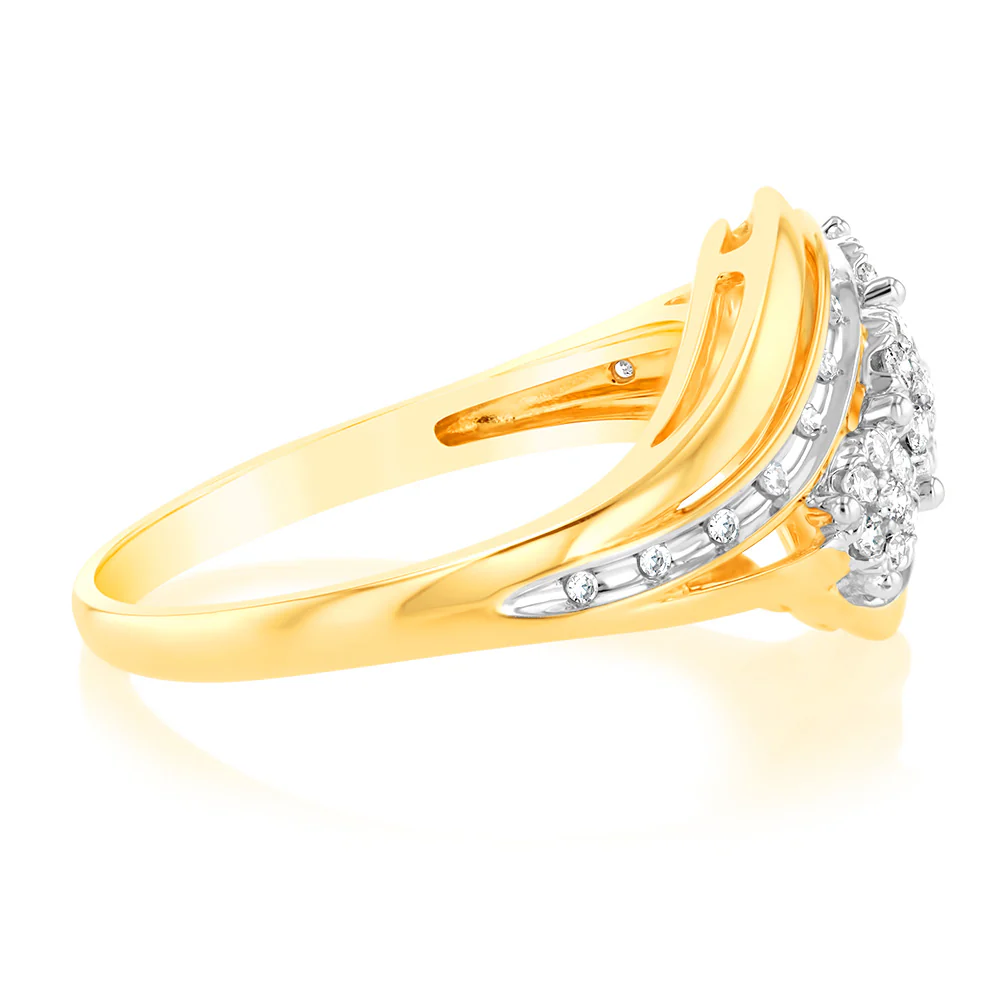 Luminesce Lab Grown 9ct Yellow Gold 1/4 Carat Diamond Ring - Image 3